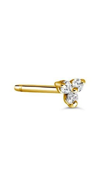 14kt Yellow Cz Gold Nose Stud