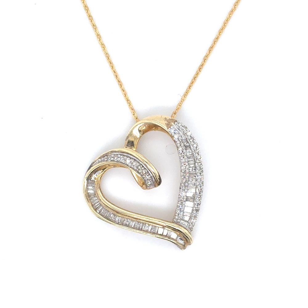 10kt Yellow Gold .50ct Diamond Heart Pendant