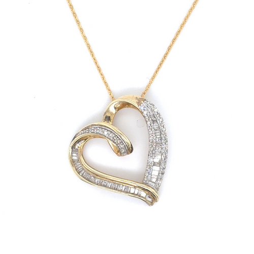 10kt Yellow Gold .50ct Diamond Heart Pendant