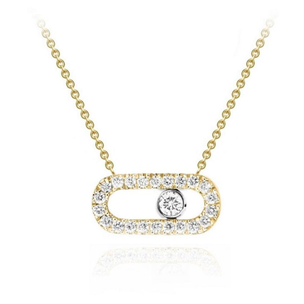 Vermeil plated Sterling Silver .24TW Lab Grown Fancy Necklace