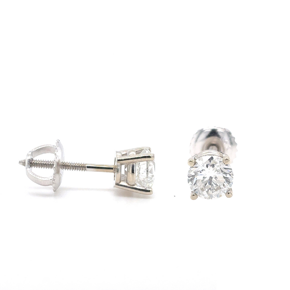 14kt White Gold Diamond Stud 1.18ct Earrings