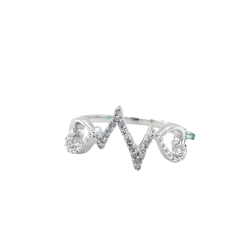 Sterling Silver Ring with Diamonds