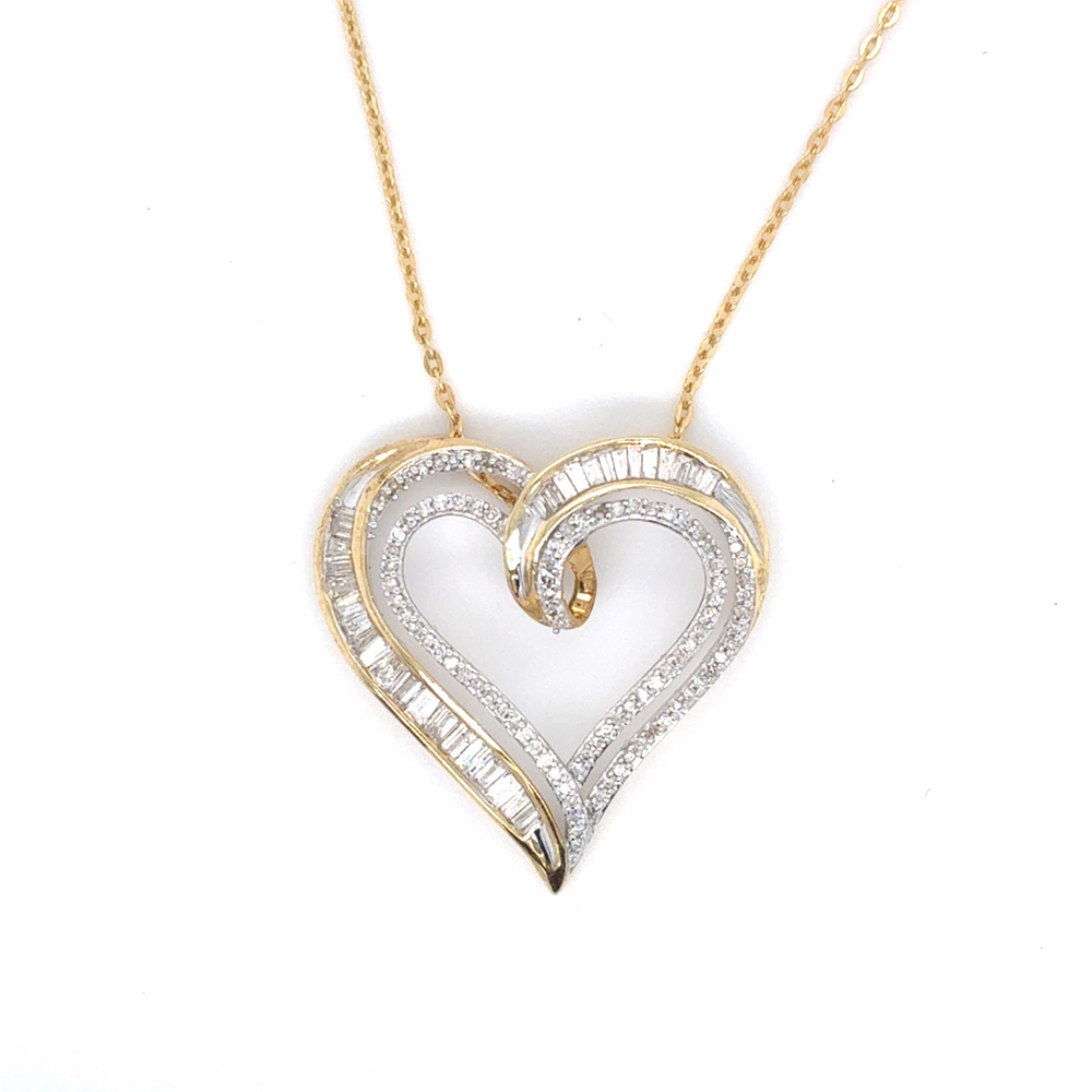 10kt Yellow Gold .50ct Diamond Heart Pendant