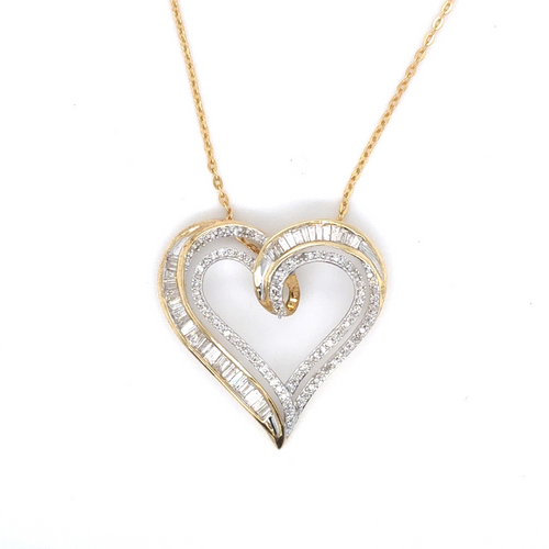 10kt Yellow Gold .50ct Diamond Heart Pendant