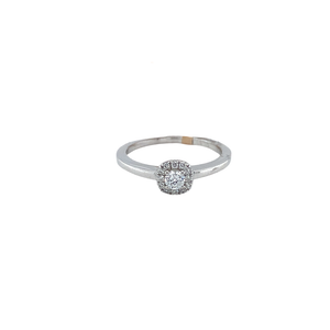10kt White Gold .13cd +.08 tw Diamond Ring