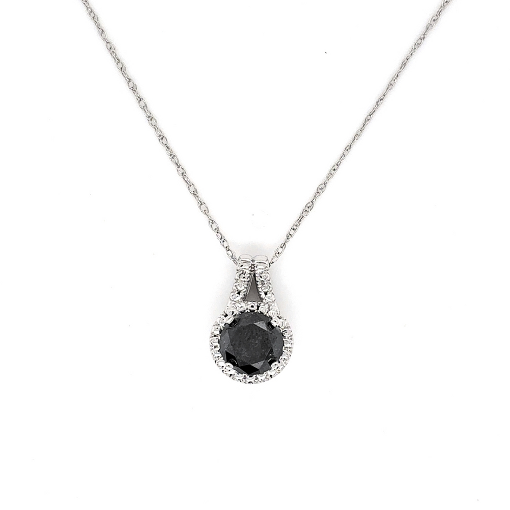 14kt White Gold .25ct Black Diamond Pendant