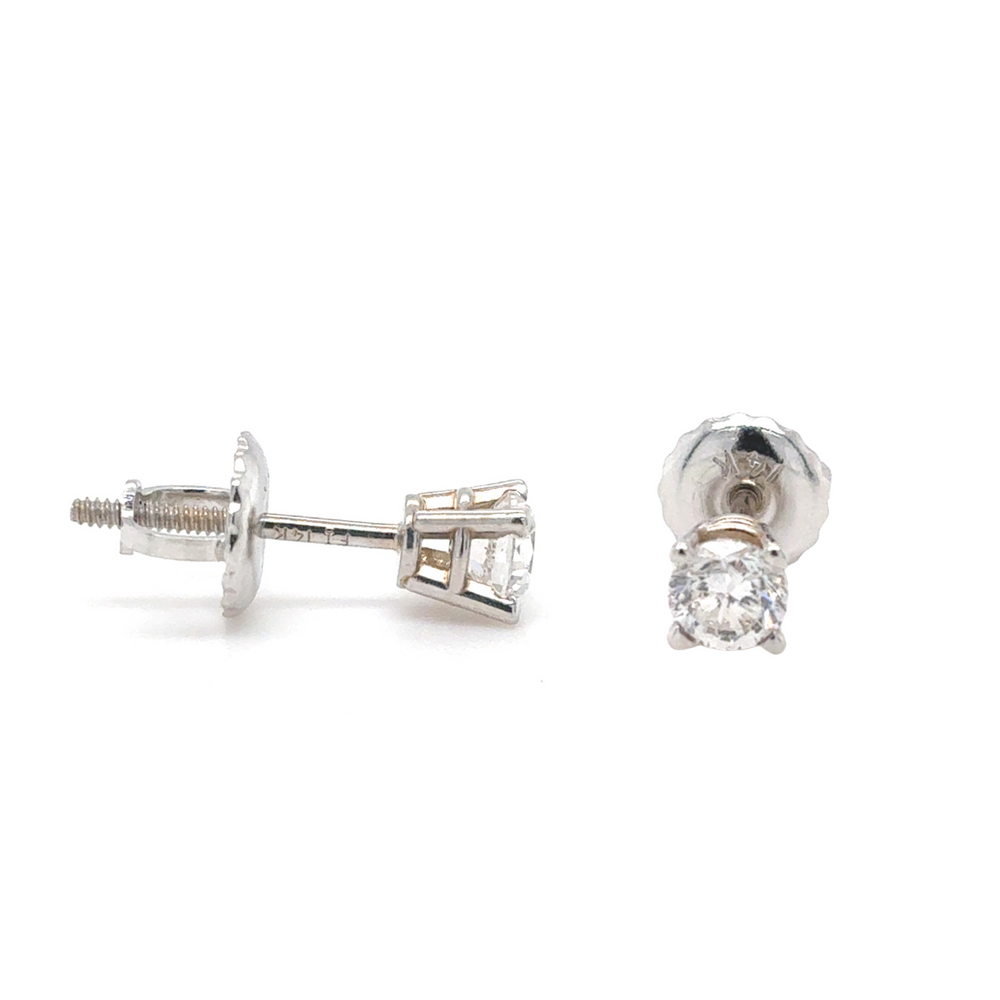 14kt White Gold .40ct Diamond Stud Earring