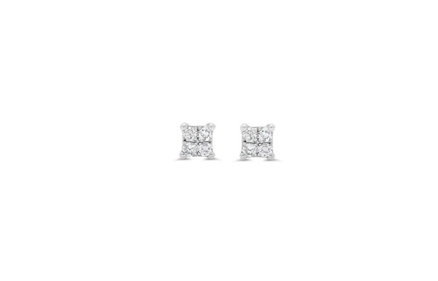 10kt White Gold .05tw Diamond Earrings