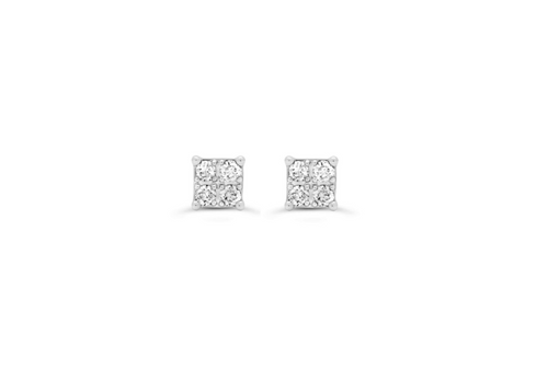 10kt White Gold .12tw Diamond Earrings