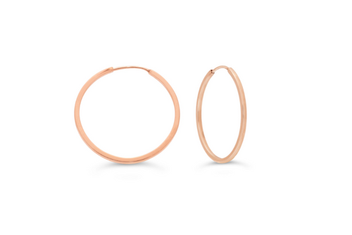 10kt Rose Gold 22mm Sleeper Earrings
