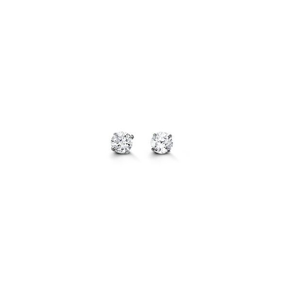 14kt White Gold 3mm CZ Stud Earrings