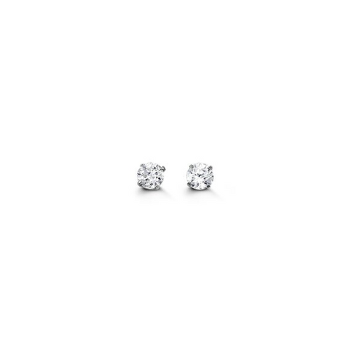 14kt White Gold 3mm CZ Stud Earrings