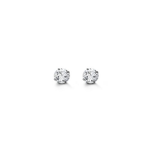 14kt White Gold 4mm CZ Stud Earrings