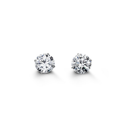 14kt White Gold 6mm CZ Stud Earrings