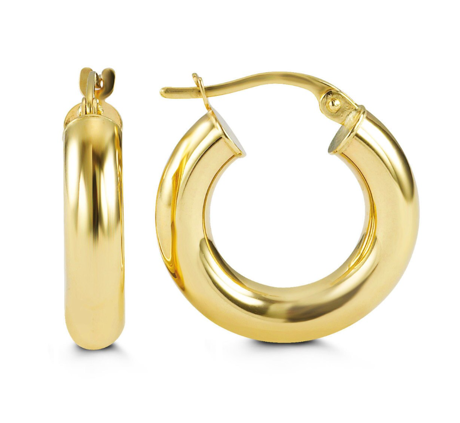 10K Yellow Gold Classic Hoop Earrings