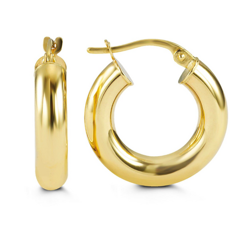 10K Yellow Gold Classic Hoop Earrings