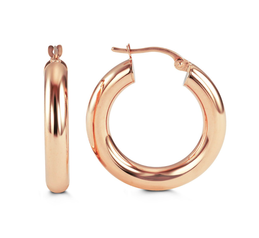 10kt Rose Gold Classic Hoop Earrings