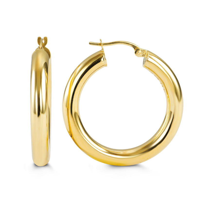 10kt Yellow Gold Classic Hoop Earrings