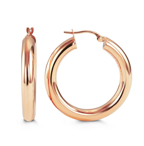 10kt Rose Gold Classic Hoop Earrings
