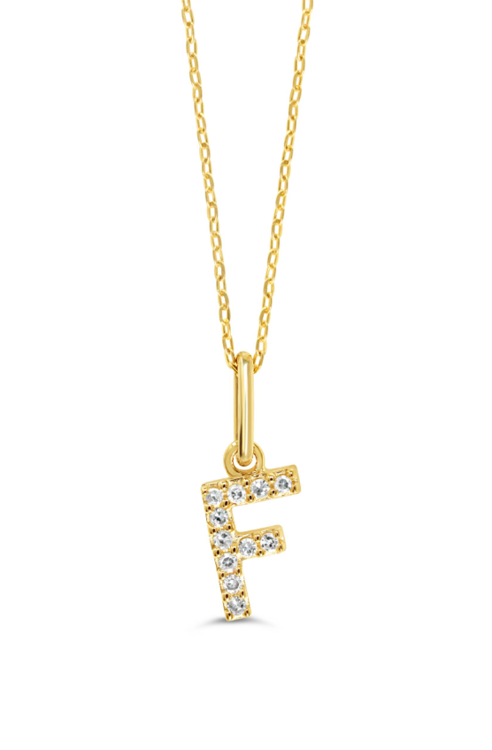 10kt Yellow Gold .04tw Diamond "F" Initial Pendant