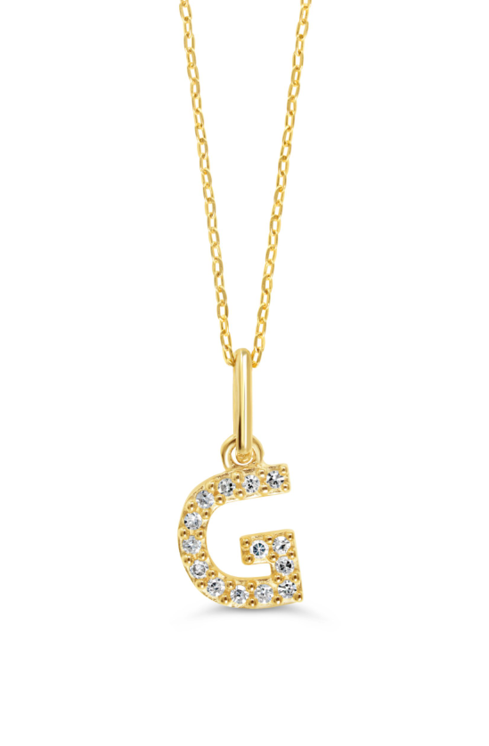 10kt Yellow Gold .05tw Diamond 'G' Initial Pendant