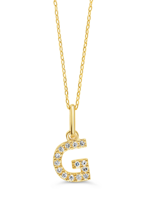 10kt Yellow Gold .05tw Diamond 'G' Initial Pendant