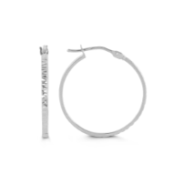 10K White Gold Hoop Earrings