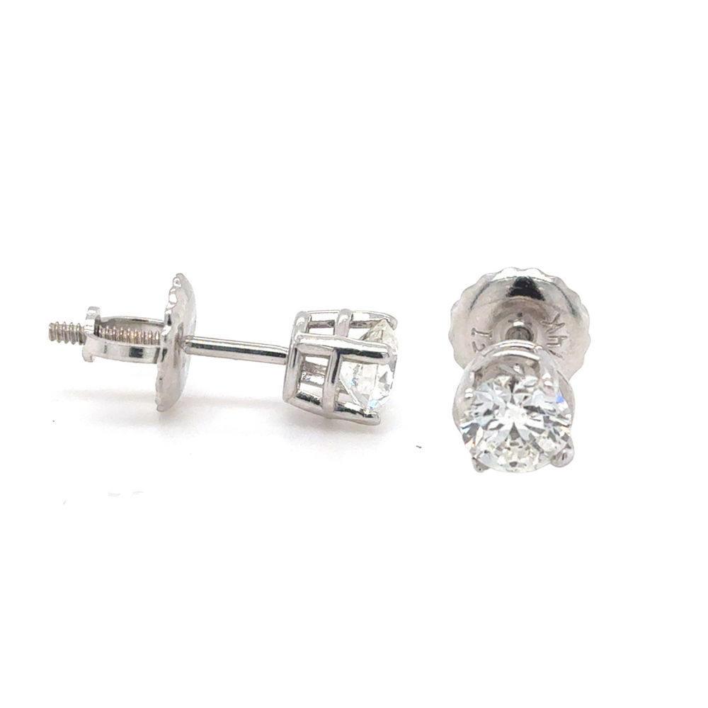 14kt White Gold 50.ct Diamond Stud Earring