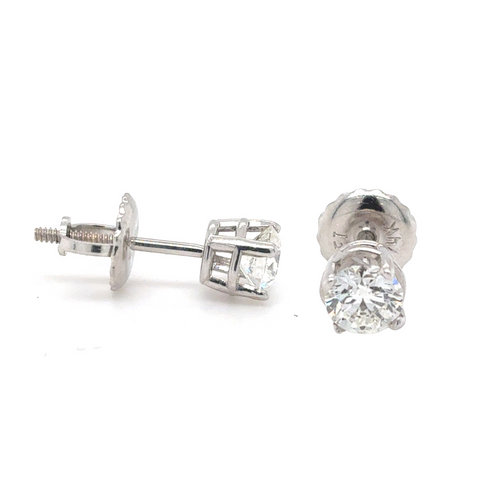 14kt White Gold 50.ct Diamond Stud Earring