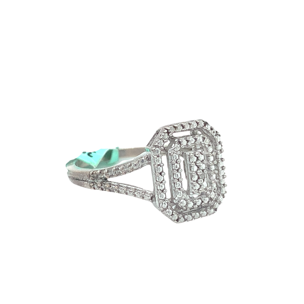 Sterling Silver Fancy Ring with Diamonds