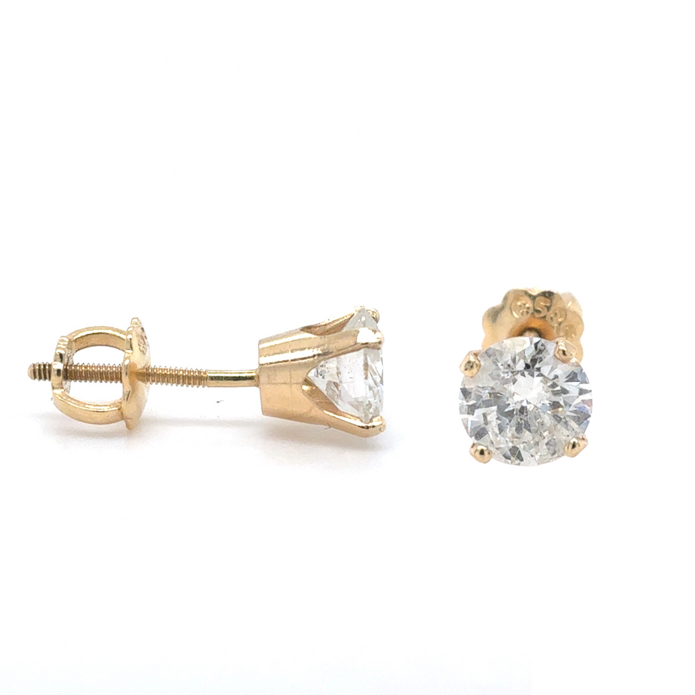 14kt Yellow Gold 1.05ct Diamond Stud Earring