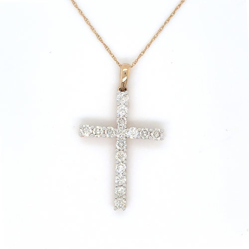 10kt Yellow Gold 1.00ct Cross Diamond Pendant