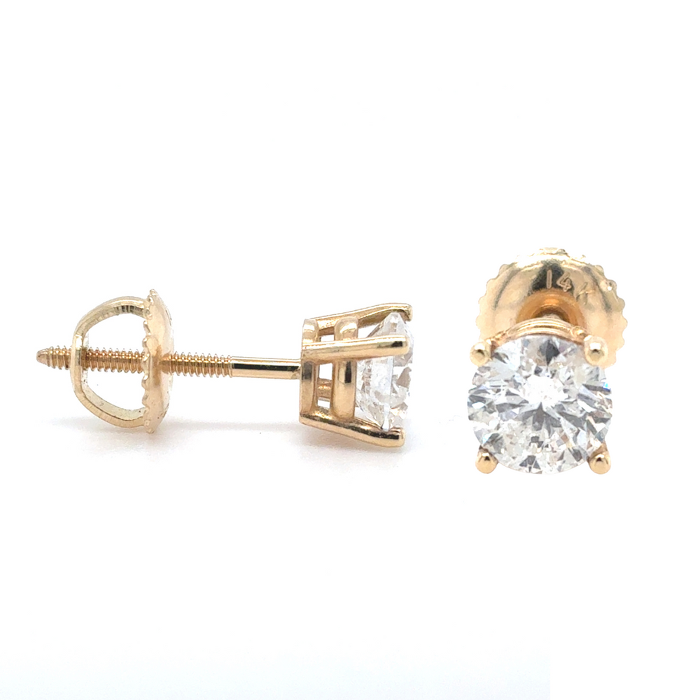14kt Yellow Gold 1.17ct Diamond Stud Earring