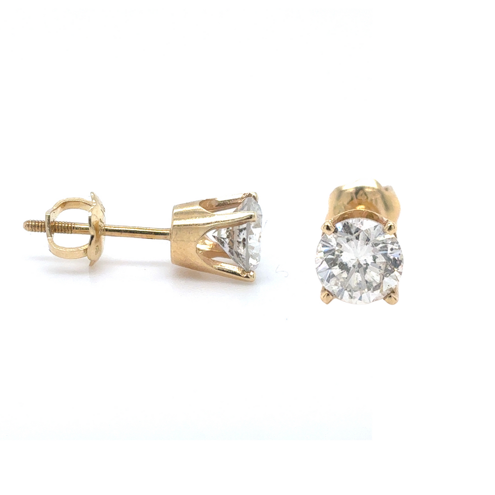 14kt Yellow Gold .80ct Diamond Stud Earring
