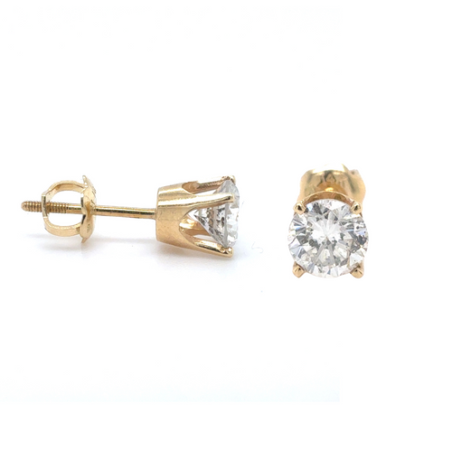 14kt Yellow Gold .80ct Diamond Stud Earring