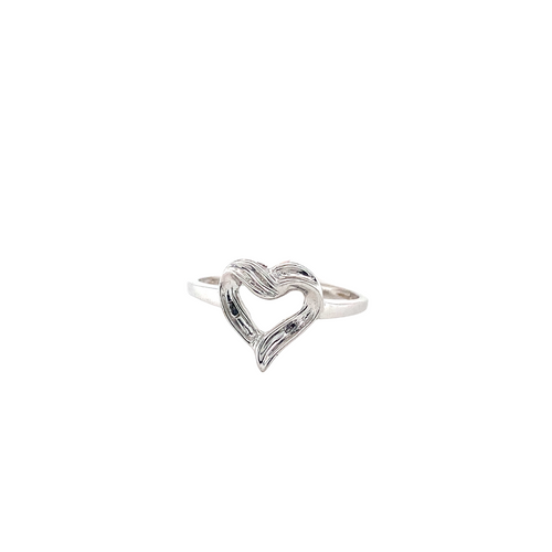 10kt White Gold Heart Shape Diamond Ring