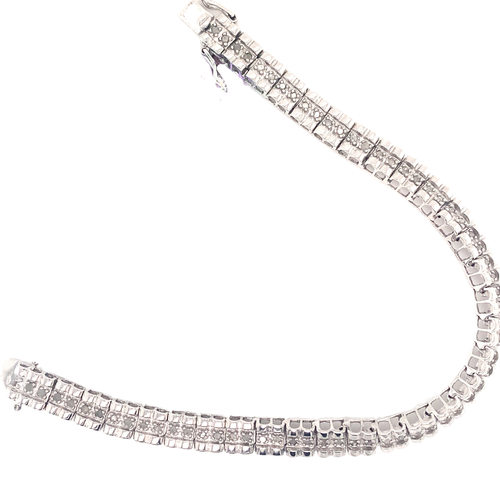 Sterling Silver with Diamonds Tennis Bracelet