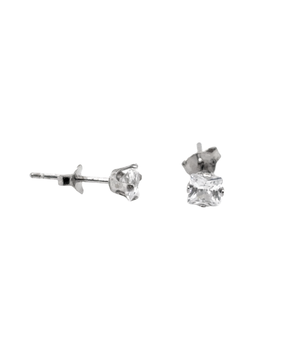 10kt White Gold 3.5mm CZ Stud Earrings