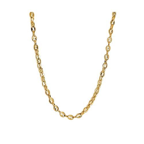 Italgem Stainless Steel Gold Plated Bean Link Chain