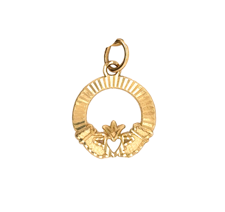 10kt Yellow Gold Clauddagh Charm