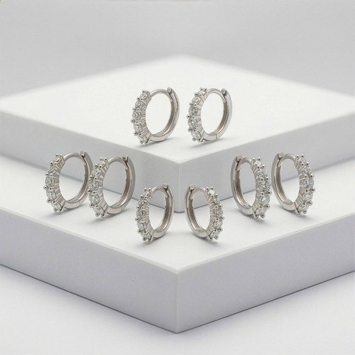 Sterling Silver .50ct Lab Grown Round Brilliant 12mm Hoop Earrings - Special Price