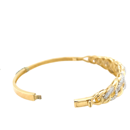 10kt Yellow Gold Cubic Zirconia Fancy Bangle