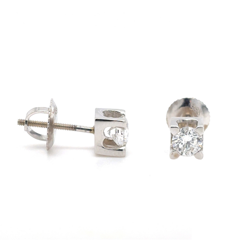 14kt White Gold 49.ct Diamond Stud Earring