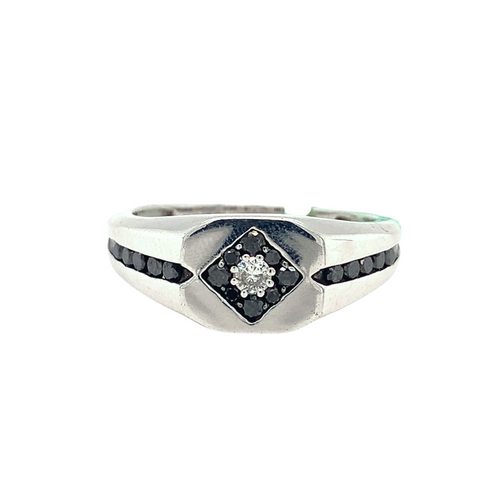 Sterling Silver Fancy Ring with Diamond