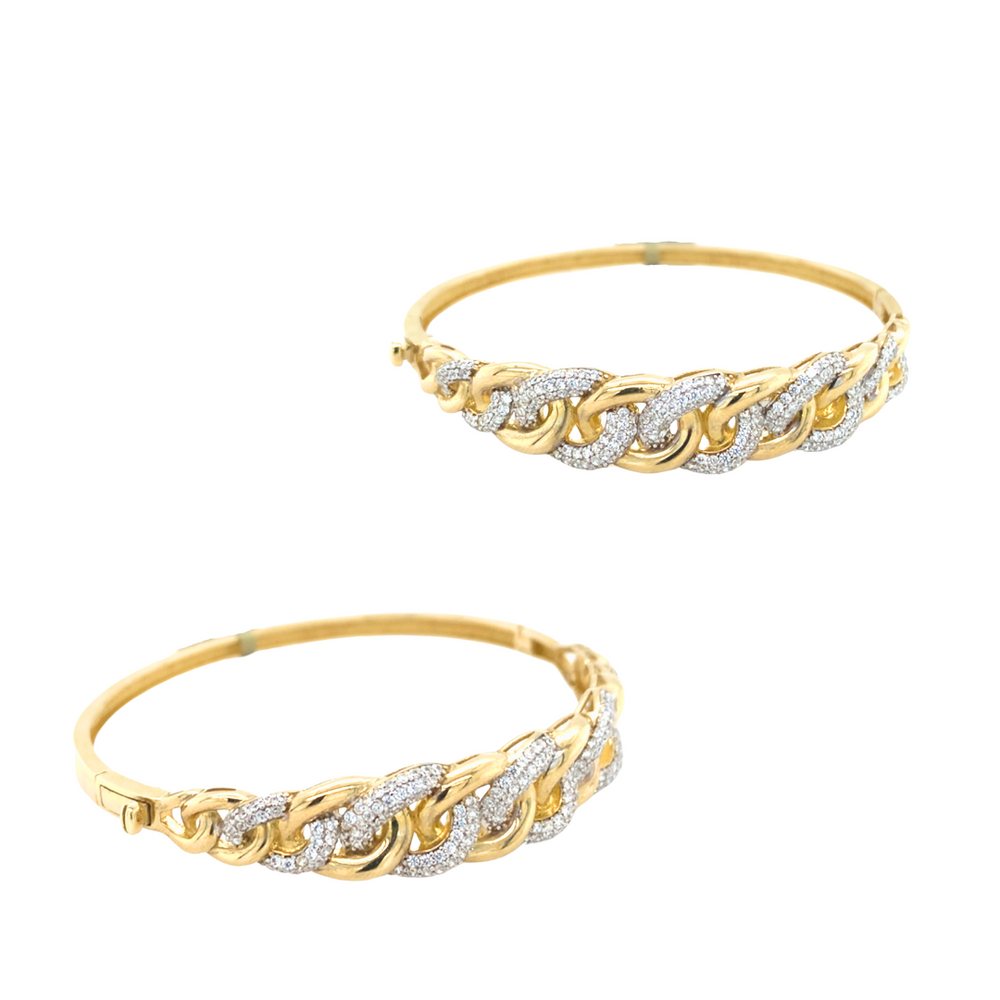 10kt Yellow Gold Cubic Zirconia Fancy Bangle
