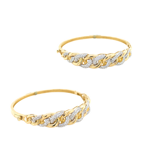 10kt Yellow Gold Cubic Zirconia Fancy Bangle