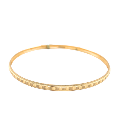 10kt Fancy Gold Fancy Cut Bangle 4mm