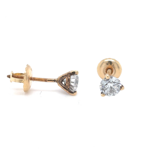 14kt Yellow Gold .62ct Diamond Stud Earring