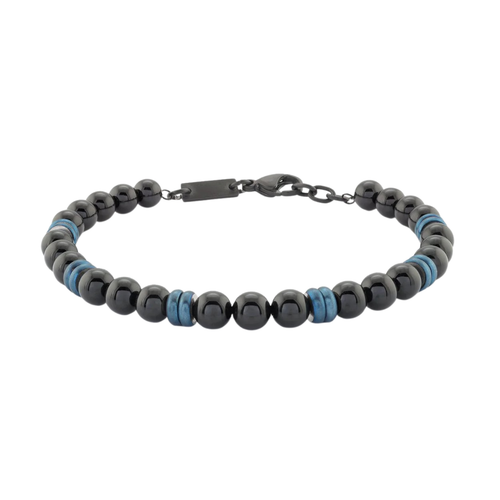 Italgem Stainless Steel Black Onyx Bead Bracelet