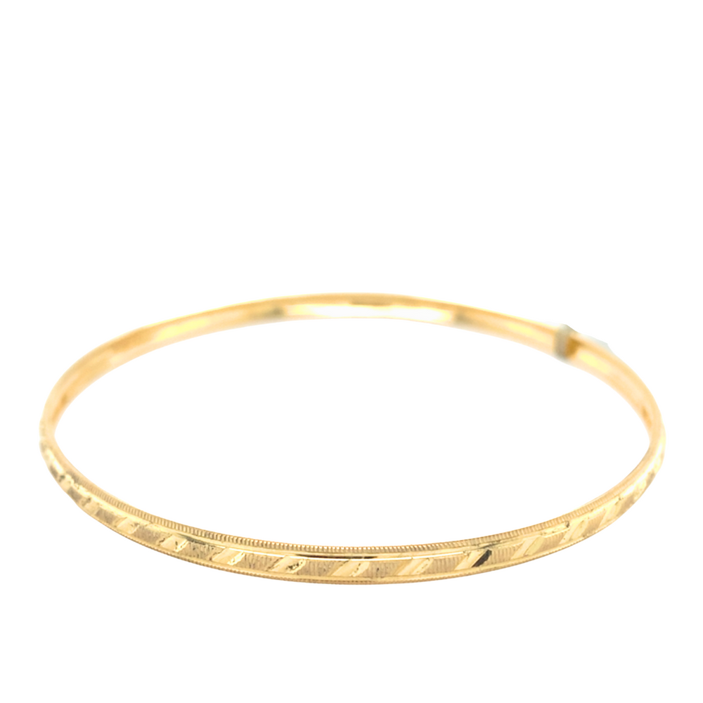 10kt Fancy Gold Fancy Cut Bangle 4mm